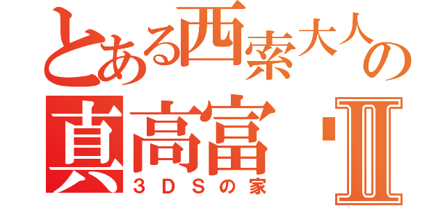 とある西索大人の真高富帅Ⅱ（３ＤＳの家）