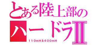 とある陸上部のハードラーⅡ（１１０ｍＨ＆４００ｍＨ）