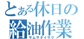 とある休日の給油作業（サムサタイサク）