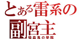 とある雷系の副宮主（吸血鬼の學院）