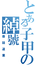 とある子甲の綽號（廢話這里）