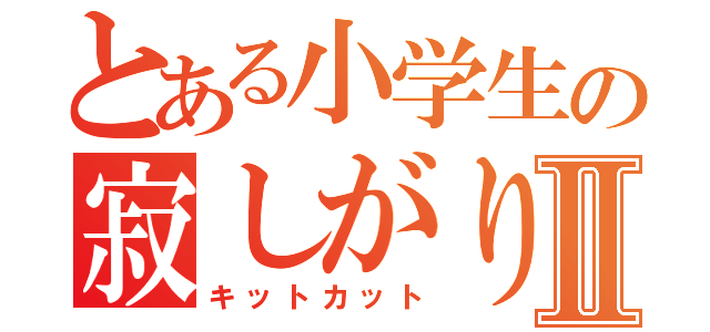 とある小学生の寂しがりやⅡ（キットカット）