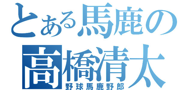 とある馬鹿の高橋清太（野球馬鹿野郎）