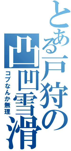 とある戸狩の凸凹雪滑Ⅱ（コブなんか無理）