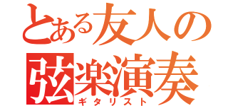 とある友人の弦楽演奏（ギタリスト）