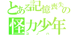 とある記憶喪失の怪力少年（コノハ）