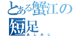 とある蟹江の短足（あしみじ）