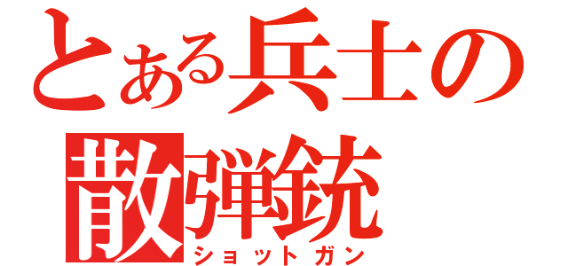 とある兵士の散弾銃（ショットガン）