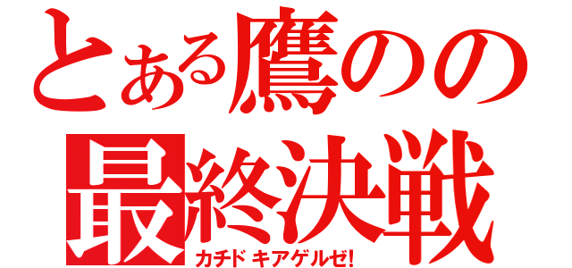 とある鷹のの最終決戦！（カチドキアゲルゼ！）