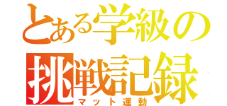 とある学級の挑戦記録（マット運動）