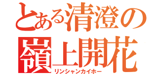 とある清澄の嶺上開花（リンシャンカイホー）