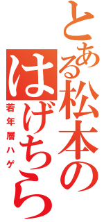 とある松本のはげちらかし（若年層ハゲ）