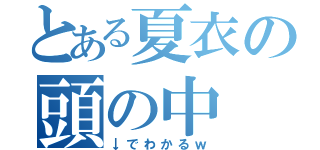 とある夏衣の頭の中（↓でわかるｗ）