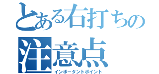 とある右打ちの注意点（インポータントポイント）