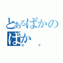 とあるばかのばか（ばか）