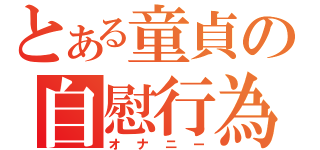 とある童貞の自慰行為（オナニー）