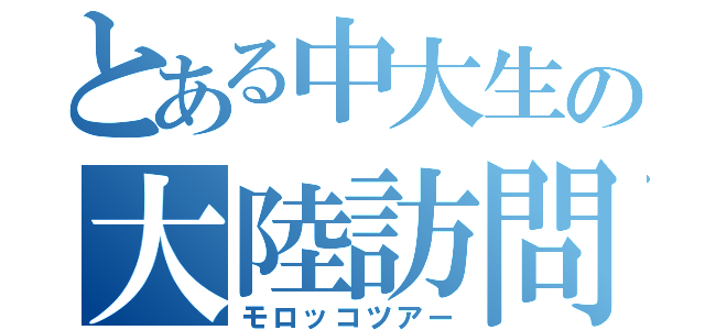 とある中大生の大陸訪問（モロッコツアー）