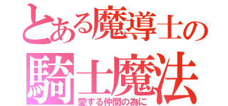 とある魔導士の騎士魔法（愛する仲間の為に）