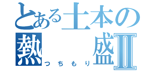 とある土本の熱　　盛Ⅱ（つちもり）