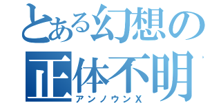 とある幻想の正体不明（アンノウンＸ）