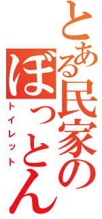 とある民家のぼっとん便所（トイレット）