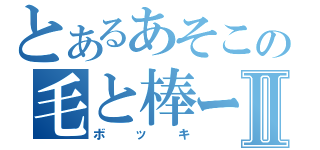 とあるあそこの毛と棒ーⅡ（ボッキ）