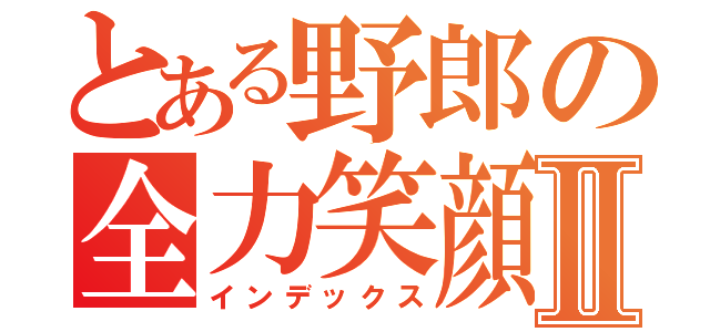 とある野郎の全力笑顔Ⅱ（インデックス）