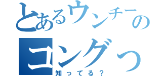 とあるウンチーのコングって（知ってる？）