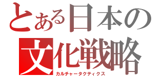 とある日本の文化戦略（カルチャータクティクス）