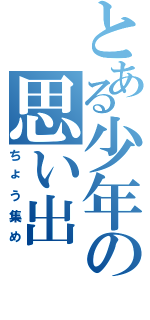 とある少年の思い出（ちょう集め）