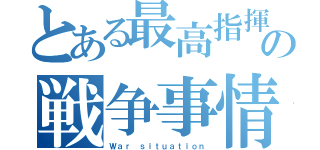 とある最高指揮官の戦争事情（Ｗａｒ ｓｉｔｕａｔｉｏｎ）