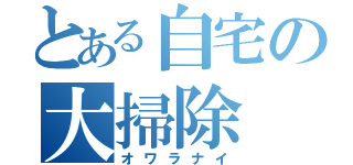 とある自宅の大掃除（オワラナイ）