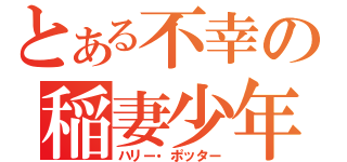 とある不幸の稲妻少年（ハリー・ポッター）