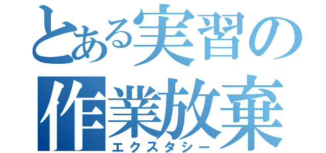 とある実習の作業放棄（エクスタシー）