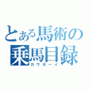 とある馬術の乗馬目録（カウボーイ）