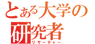 とある大学の研究者（リサーチャー）