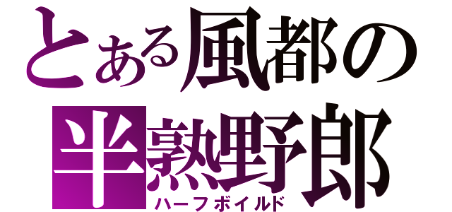 とある風都の半熟野郎（ハーフボイルド）