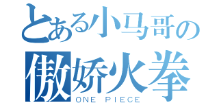 とある小马哥の傲娇火拳（ＯＮＥ ＰＩＥＣＥ）