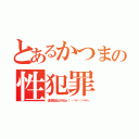 とあるかつまの性犯罪（逃げ道はねぇからなぁ（ ・́∀・̀）ヘヘヘ）