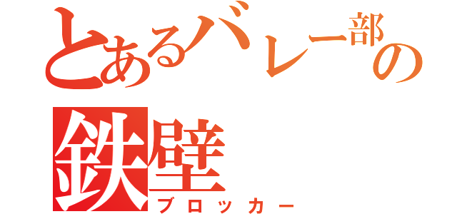 とあるバレー部の鉄壁（ブロッカー）