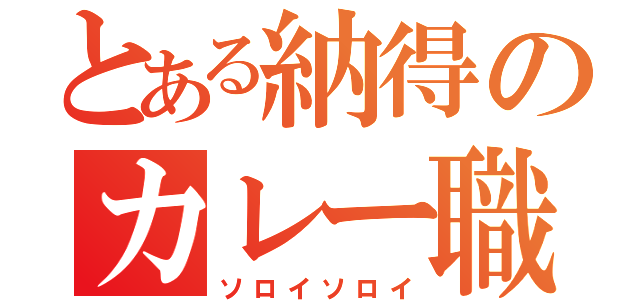 とある納得のカレー職人（ソロイソロイ）