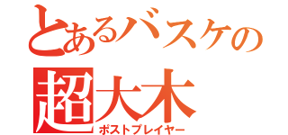 とあるバスケの超大木（ポストプレイヤー）