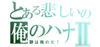 とある悲しいの俺のハナシⅡ（静は俺のだ！）