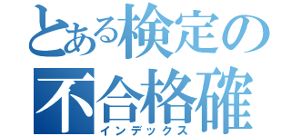 とある検定の不合格確実（インデックス）