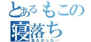 とあるもこの寝落ち（見たかった…）