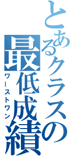 とあるクラスの最低成績（ワーストワン）