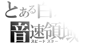 とある白黒の音速領域（スピードスター）