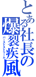 とある社長の爆裂疾風弾（バーストストリーム）