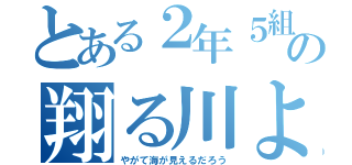 とある２年５組の翔る川よ（やがて海が見えるだろう）