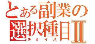 とある副業の選択種目Ⅱ（チョイス）